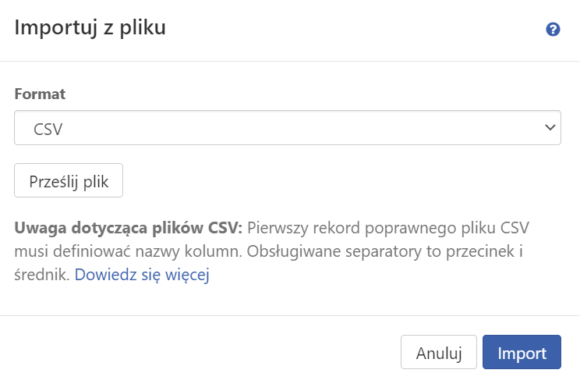 Importowanie książki adresowej do Poczty az.pl