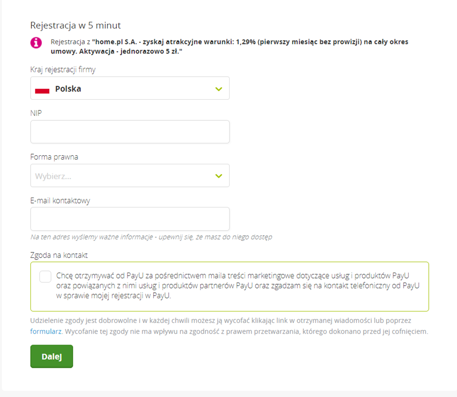 Jak zarejestrować nowe konto  w PayU – serwisie płatności on-line?